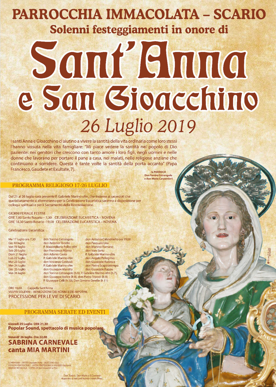 Solenni festeggiamenti in onore di Sant'Anna / Eventi / Novità